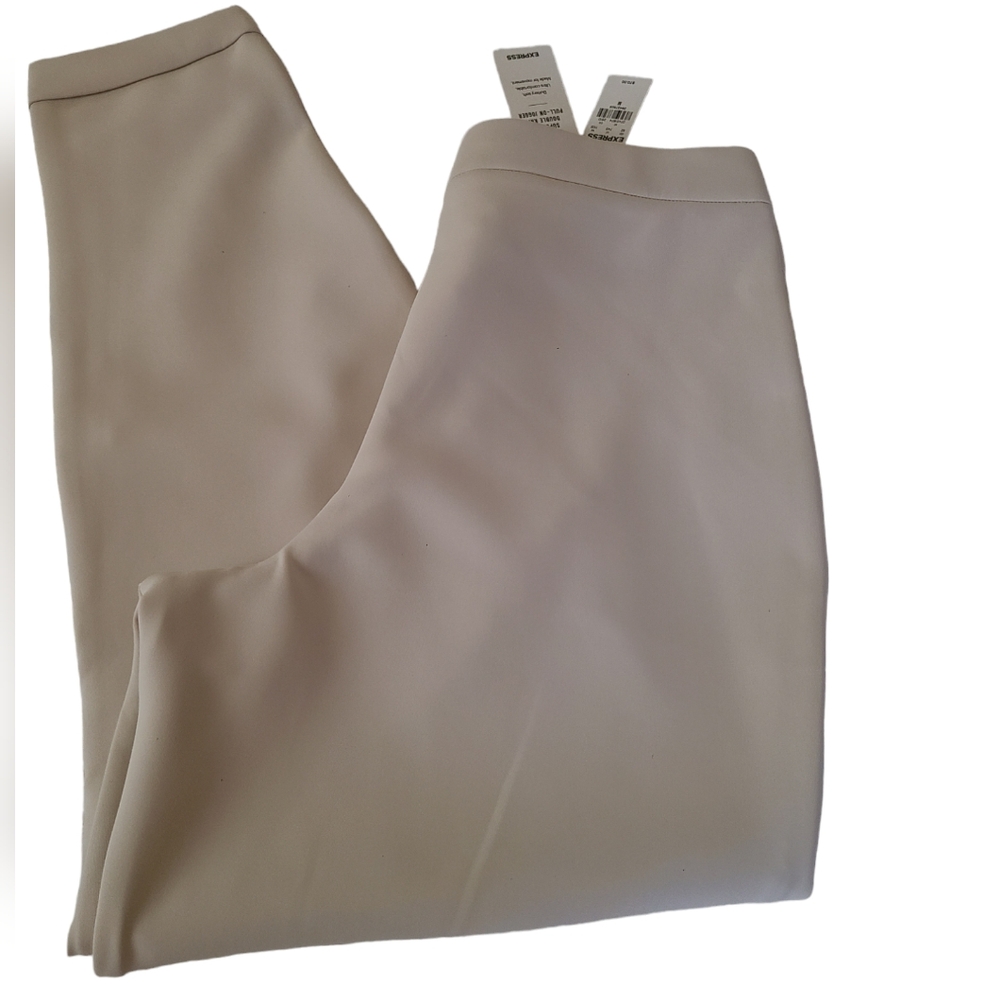 Express Cream Track Pants with Elastic Cuffs - Picture 6 of 7